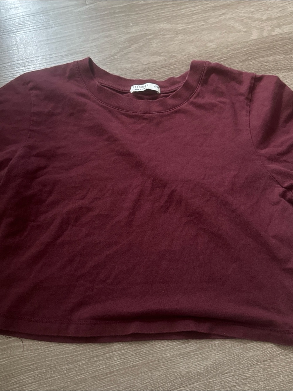 Cotton On Women's Wine Burgundy Crop Top